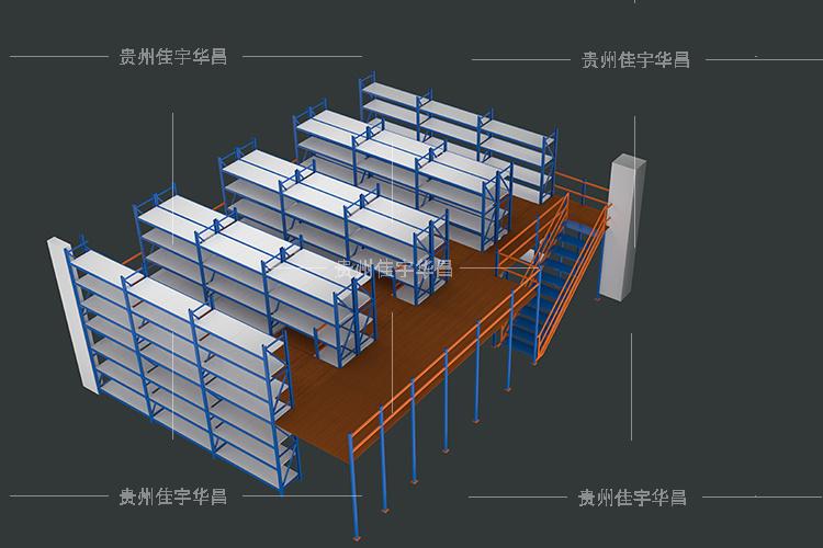 3d阁楼货架设计图展示